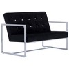 vidaXL 2-Seater Sofa with Armrests Black Chrome and Velvet - 2 of 4