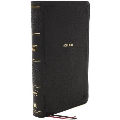 Nkjv, Reference Bible, Personal Size Large Print, Leathersoft, Black, Red Letter Edition, Comfort Print - by  Thomas Nelson (Leather Bound)