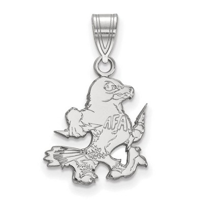 Black Bow Jewelry 14k White Gold United States Air Force Academy Fighting Falcons NCAA Medium Pendant