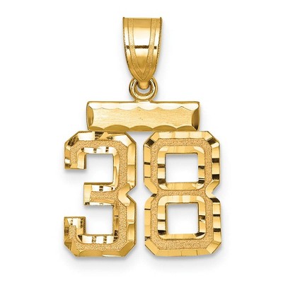 Black Bow Jewelry 14k Yellow Gold, Varsity Collection, Small D/C Pendant Number 38