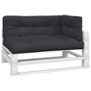 vidaXL Pallet Cushions 3 pcs Black Fabric - 3 of 4