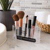Clear Acrylic Makeup Organizer with Dividers, Multi-Compartment Cosmetic Storage Holder for Lipsticks, Brushes & Palettes, Nonslip Vanity Organizer - 2 of 3