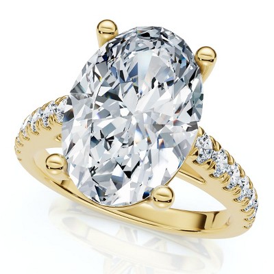 Pompeii3 Certified 2 3/4Ct Oval Accent Diamond Engagement Ring 14k Gold or Platinum Lab G