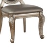 Set of 2 24" Northville PU Dining Chairs Antique Silver - Acme Furniture: Queen Anne Style, Tufted Back - 4 of 4