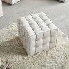 Modern Genuine Leather Ottoman,Tufted Ottoman,Square Ottoman,Footstool Ottoman Furniture,Ottoman For Living Room,Bedroom-Cuddlewood - 2 of 4
