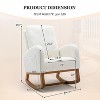 HOMEFUN Modern White Teddy Rocking Chair, Glider Chair with Rubber Pad & Side Pocket, Armchair with Solid Wood Frame - 2 of 4