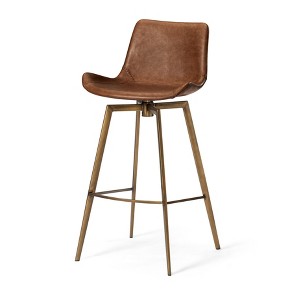 Maven Lane Victor Armless Vegan Leather Bar Height Stool - 1 of 4