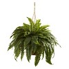 36" x 29" Artificial Boston Fern Hanging Basket - Nearly Natural - image 2 of 3