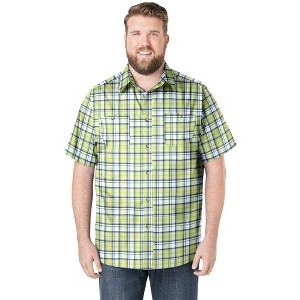KingSize Short-Sleeve Plaid Sport Shirt - 1 of 4