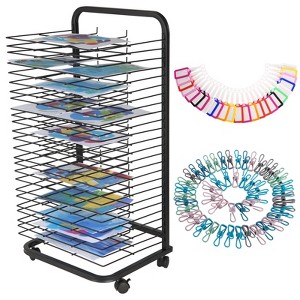 Mobile Art Drying Rack for Hanging Paintings, Suitable for Classrooms and Art Studios, Practical Heavy-Duty Storage Rack Equipped with Multiple Trays - 1 of 4