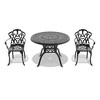 ACEPANO 3-Pieces Aluminum Patio Dining Coffee Table Set With Umbrella Hole, Beige Cushions-Black - 4 of 4