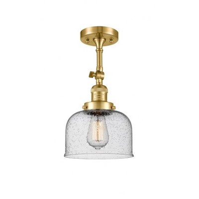 Bell - 1 Light Semi-Flush Mount In Industrial Style-14 Inches Tall and 8 Inches Wide