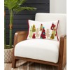 Saro Lifestyle Cheerful Charm Pom Pom Christmas Trees Down Filled Throw Pillow, 14"x20", Multicolored - 3 of 4