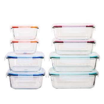 Lexi Home Durable Borosilicate Glass 8-Piece Food Storage Container Set