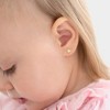 Girls' Radiant Setting CZ Screw Back 14k Gold Earrings - In Season Jewelry - 3 of 4