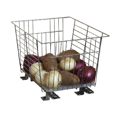 Silver Industrial-Grade Sliding Vegetable-Fruit Bin with PE Liner