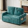 CLIHOME 53.9" Modern Loveseat Pull-out Sofa Bed with Adjustable Backrest, Three Charging Ports and Side Storage Pockets - 3 of 4