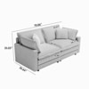 Loveseat/3-seat Sectional Sofa Features a Deep Seat 4 Pillows Corduroy Serpentine Springs Solid Wood Frame Removable Footstool for Living Rooms - 4 of 4