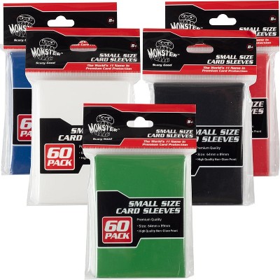 Monster Protectors Multi-Color Sleeves(300 Pack) -Small Size(64mm x 89mm) Small Sized Cards - Black, White, red, Blue & Green