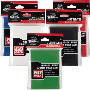 Monster Protectors Multi-Color Sleeves(300 Pack) -Small Size(64mm x 89mm) Small Sized Cards - Black, White, red, Blue & Green - 1 of 4
