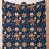 1 Gingerbread Man And Candy Flannel Blanket. - 2 of 4