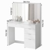 SKONYON Vanity Dressing Table with Mirror Modern Rectangle Vanity Desk - 3 of 4