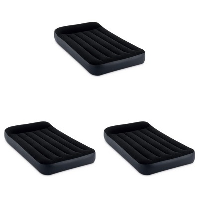 Intex Dura Beam Pillow Rest Classic Inflatable Blow Up Mattress Air Bed with Internal Built In Pump Accommodates Up To 300 Pounds, Twin (3 Pack)