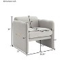 CAVINAS Modern Accent Chair with Waved Arms & Metal Decoration, Teddy Fabric Upholstered Armchair for Living Room, Bedroom, Office - 3 of 4