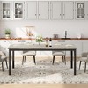 homfan Dining Table, Wooden Long Dinner Table with Mortise Tenon Design, Kitchen Table with Sturdy Metal Legs for Dining Room Home Office Living Room - 4 of 4