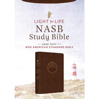 Light for Life NASB Study Bible (Mahogany Lighthouse) - by  Christopher D Hudson & The Lockman Foundation (Leather Bound)