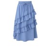 Girls Ruffled Skirts Summer Highwaist Maxi Skirts for Girls A-line Adjustable Drawstring Skirts with Irregular Hem - 2 of 4