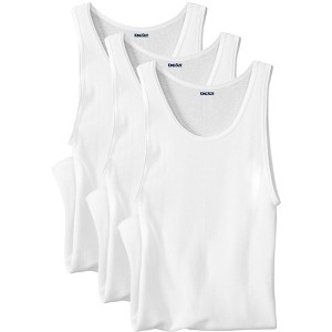 KingSize Men's Big & Tall Ribbed Cotton Tank Undershirt 3-Pack - 1 of 4