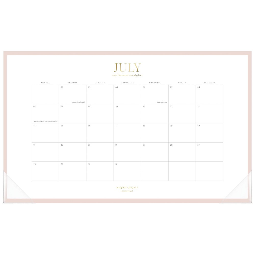 Photos - Other interior and decor Sugar Paper Essentials -25 Monthly Desk Pad 17.75"x10.875" Pink 2024