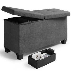 Nestl Storage Ottoman Bench with Storage Bins, Rectangular Storage Bench - 1 of 4