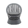27"W Patio Accent Chair Wicker Lounge Chair with Rattan and Iron Frame, Stylish Round Design, for Living Room, Patio, Balcony -Modern - 4 of 4