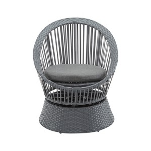 Christopher Knight Home Acheson Modern Outdoor Rattan and Iron Upholstered Accent Chair - 1 of 4