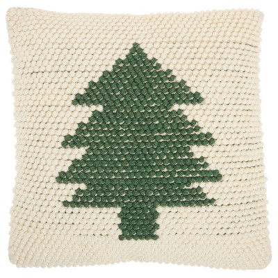 20 x20 Oversize Holiday Xmas Tree Loops Indoor Square Throw Pillow Green Mina Victory Target