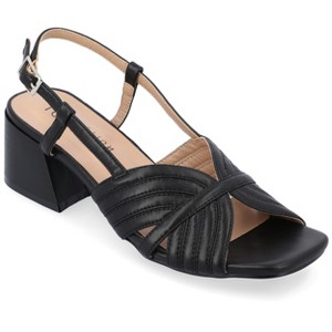 Journee Collection Womens Kirsi Sling Back Stacked Heel Open Toe Sandals - 1 of 4