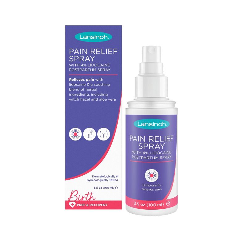 Lansinoh Postpartum Pain Relief Spray with 4% lidocaine - 3.5oz, 1 of 14