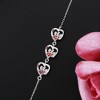 14K White Gold Paw Print Hearts with Garnet Gemstones (Animal Lovers) Bracelet - 2 of 4