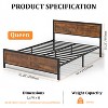 Vipbear's retro-style board bed frame is suitable for mattresses ranging from 10 inches to 14 inches in height, - 2 of 4