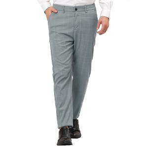 Lars Amadeus Men's Slim Fit Plaid Printed Patterned Business Dress Pants - 1 of 4