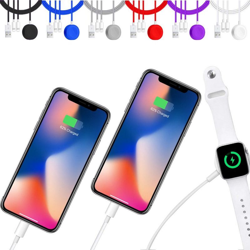 Link Magnetic Charger 3 in 1 USB Cable For Apple Watch & iPhone - Charges 2 iPhones and 1 Apple Watch At The Same Time!, 2 of 4