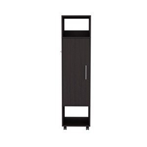 TIRAMISUBEST Cluster 63" Tall Wardrove One-Door Cabinet with Mirror - Mobile Lateral Filing Cabinet, Locking Wheels, Adjustable Shelf - 1 of 4