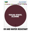 Texas State Alumni Automotive Car Window Locker Circle Bumper Sticker - 2 of 4