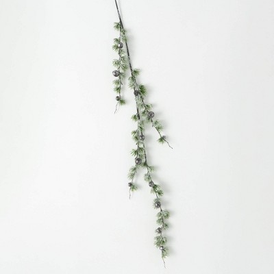 48"L Sullivans Artificial Jingle Bell Pine Christmas Garland, Silver, Indoor Christmas Decor