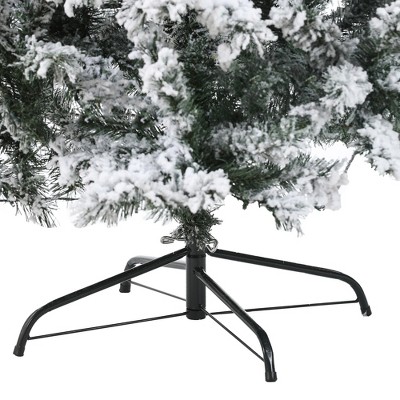 7-Foot White Flocked Spruce Artificial Christmas Tree with LED Lights