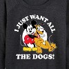Women's - Disney - Mickey Pluto Just Want All Dogs Lightweight French Terry Wide Neck Long Sleeve Shirt - 2 of 4