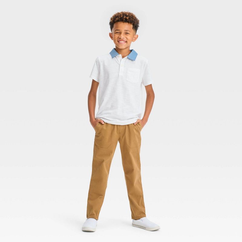 Boys' Stretch Straight Fit Woven Pull-On Pants - Cat & Jack™, 4 of 5