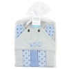 Hudson Baby Unisex Hooded Towel and Five Washcloths, Blue Dots Gray Elephant, One Size - 2 of 2